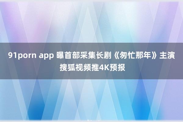 91porn app 曝首部采集长剧《匆忙那年》主演 搜狐视频推4K预报